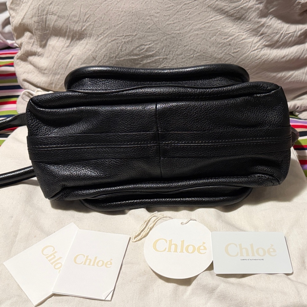 Chloe Paraty Black Satchel Bag with Gold Hardware - Picture 9 of 9
